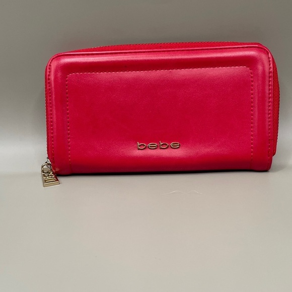 bebe Handbags - Bebe Bold Red Women's Zip Around Wallet by Bebe